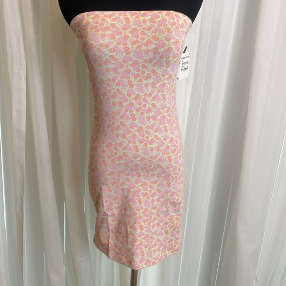 NWT BP Green L Allison floral sleeveless tube top dress